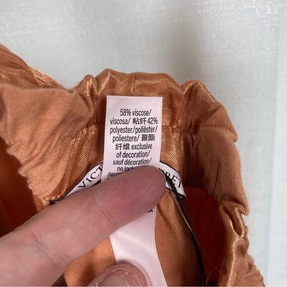 Victoria’s Secret Orange Rust Wide Leg Satin Lounge Pants Sz.S NWT - Picture 13 of 15
